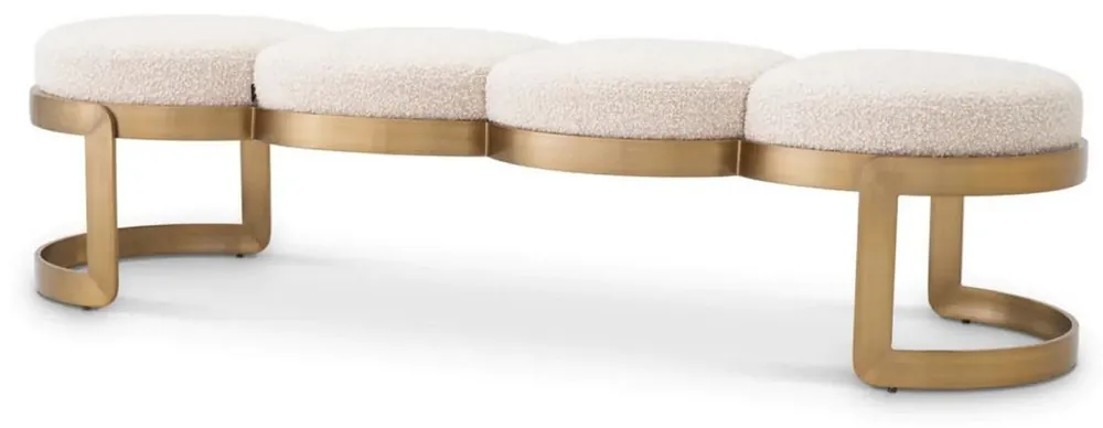 Casa Padrino panca di lusso crema / ottone 160 x 50 x A. 40 cm - Panca imbottita in acciaio inox - Mobili da soggiorno - Mobili per hotel - Qualità di lusso Heißes Angebot