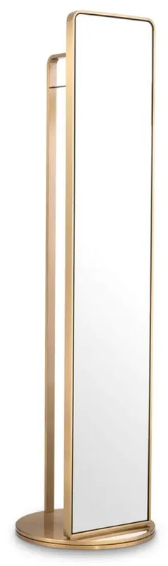 Casa Padrino specchio da terra di lusso con stand guardaroba ottone Ø 55,5 x A. 201 cm - Specchio girevole da terra con appendiabiti - Mobili guardaroba di lusso - Qualità di lusso Neue Ware