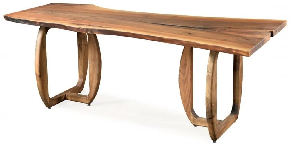 Casa Padrino tavolo da pranzo di lusso in legno massello marrone 200 x 100 x A. 76 cm - Tavolo da cucina in legno massello di noce - Mobili per sala da pranzo di lusso - Mobili in legno massiccio Heißes Angebot