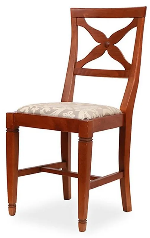 Casa Padrino sedia da pranzo Biedermeier grigio / marrone 43,5 x 49 x A. 92 cm - Sedia da cucina in legno massiccio - Mobili per Sala da Pranzo Biedermeier in Legno Massiccio Heißes Angebot