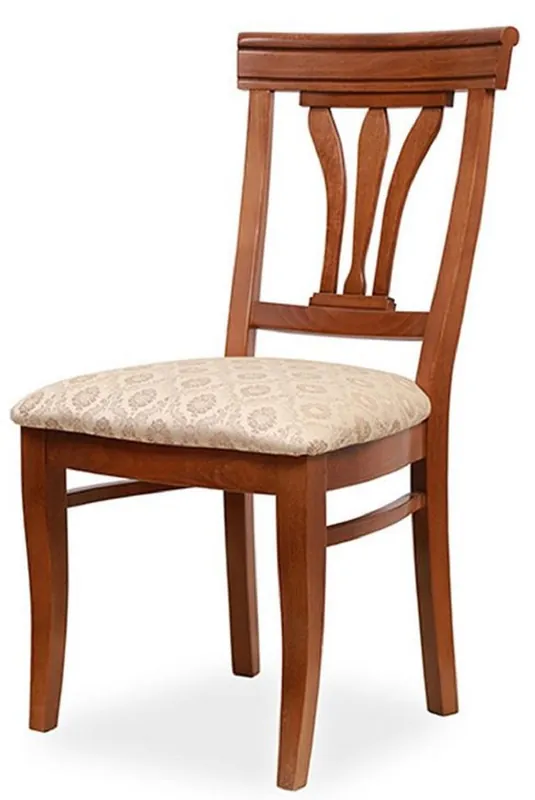 Markenprodukt Casa Padrino sedia da pranzo Biedermeier beige / marrone 50 x 56 x A. 96 cm - Sedia da cucina in legno massiccio - Mobili per Sala da Pranzo Biedermeier in Legno Massiccio