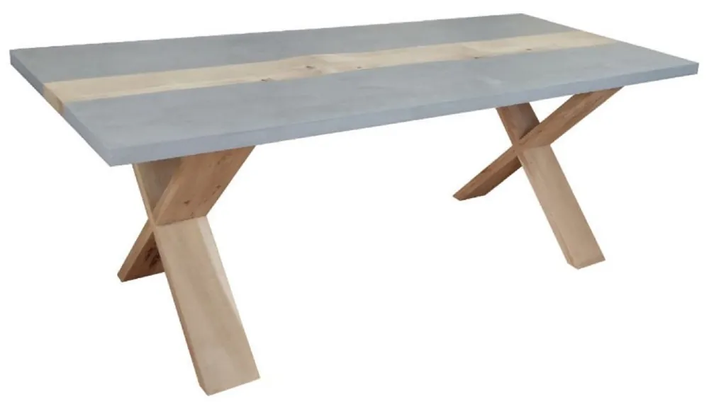 Markenware Casa Padrino tavolo da pranzo in stile country grigio / naturale 240 x 100 x A. 78 cm - Tavolo da giardino in stile country - Mobili per sala da pranzo e da giardino in stile country