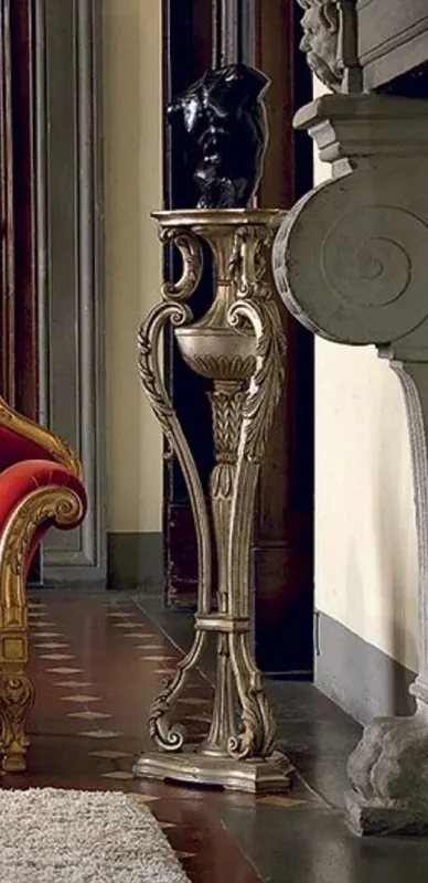 Casa Padrino pilastro barocco di lusso argento antico - Magnifica colonna decorativa in legno massiccio - Mobili dell'Hotel - Mobili del Castello - Fatto in Italia - Qualità di Lusso Nur Für Kurze Zeit