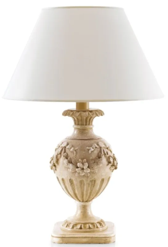 Neu Im Sortiment Casa Padrino lampada da tavolo barocco di lusso beige antico / bianco Ø 23 x A. 51,5 cm - Magnifica lampada da scrivania in stile barocco con paralume - Qualità di lusso - Fatto in Italia