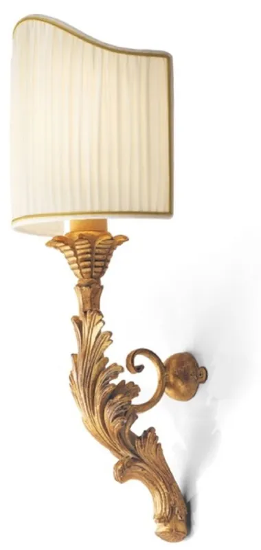Schneller Versand Casa Padrino lampada da parete barocco di lusso oro antico / crema / oro 11 x 20 x A. 42 cm - Magnifica lampada da parete stile barocco - Luci barocche - Qualità di lusso - Fatto in Italia