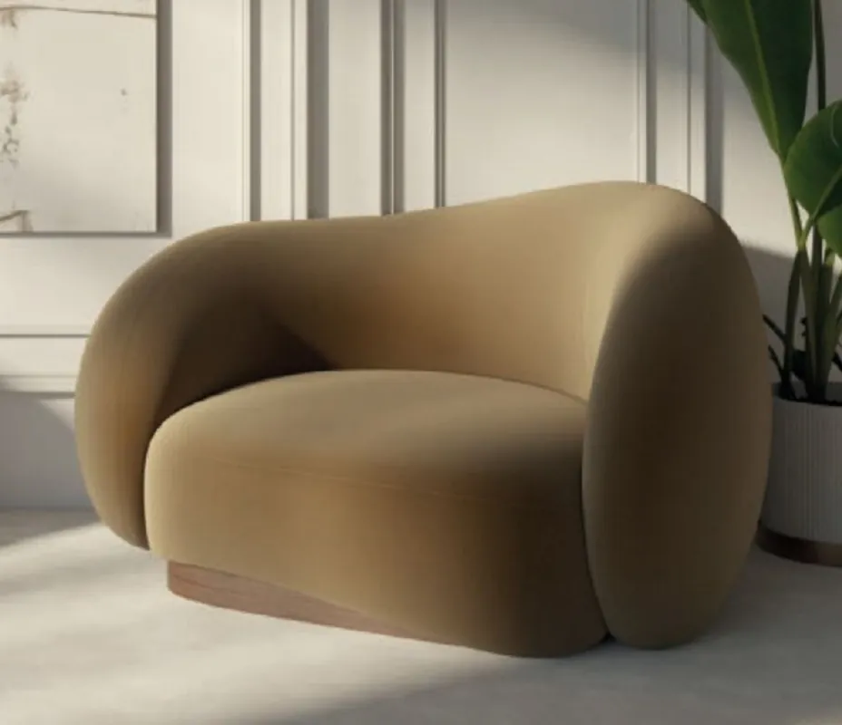 Casa Padrino poltrona di lusso in velluto lato destro marrone / marrone scuro 110 x 105 x A. 78 cm - Poltrona da soggiorno - Poltrona dell'hotel - Mobili da soggiorno - Mobili dell'hotel di lusso Sale