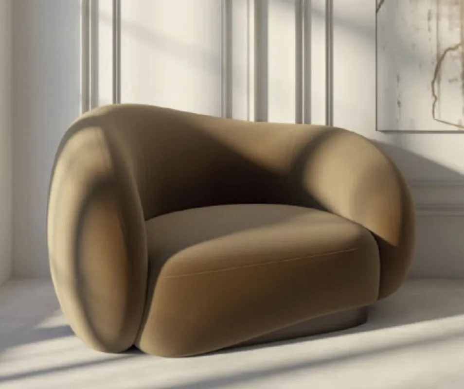 Casa Padrino poltrona di lusso in velluto lato sinistro marrone / marrone scuro 110 x 105 x A. 78 cm - Poltrona da soggiorno - Poltrona dell'hotel - Mobili da soggiorno - Mobili hotel di lusso Markenware