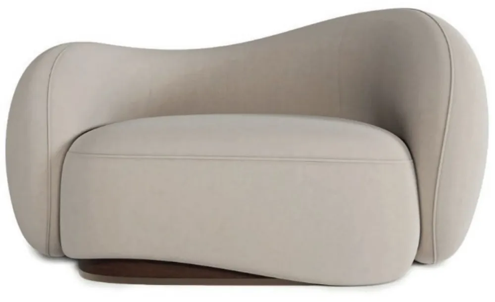 Billig Casa Padrino poltrona di lusso in velluto lato destro grigio / marrone scuro / ottone 110 x 105 x A. 78 cm - Poltrona da soggiorno - Poltrona dell'hotel - Mobili da soggiorno - Mobili di lusso