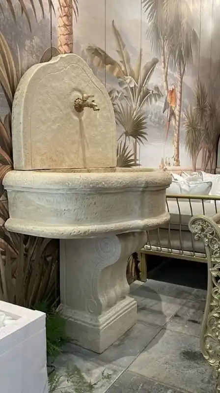 Online Kaufen Casa Padrino fontana a muro barocco di lusso grigio 85 x 58,5 x A. 146 cm - Magnifica fontana in ceramica in stile barocco - Fontana da giardino barocco - Accessori per decorazioni barocco