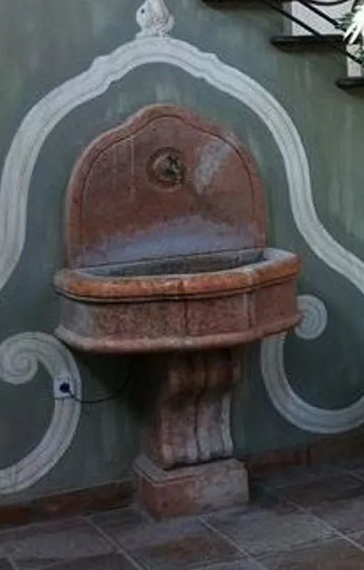 Casa Padrino fontana a muro barocco di lusso marrone antico 85 x 58,5 x A. 146 cm - Magnifica fontana in ceramica in stile barocco - Fontana da giardino barocco - Accessori per decorazioni barocco Sale