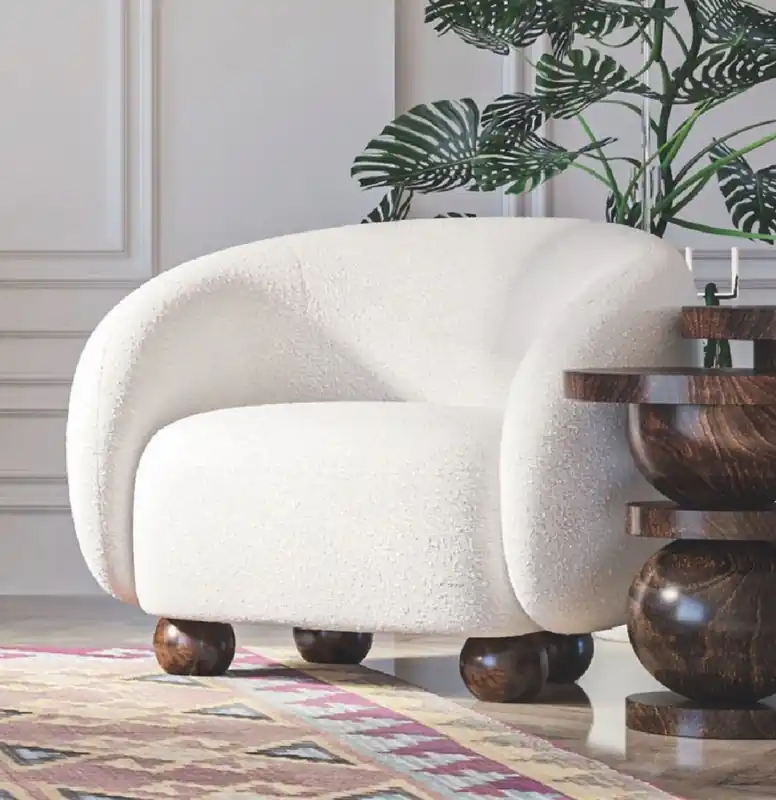 Casa Padrino poltrona di lusso bianco / marrone scuro 90 x 90 x A. 72 cm - Poltrona da soggiorno - Poltrona dell'hotel - Mobili da soggiorno - Mobili dell'hotel - Mobili di lusso Letzte Chance
