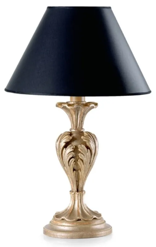 Casa Padrino lampada da tavolo barocco di lusso argento antico / nero Ø 20 x A. 47,5 cm - Magnifica lampada da scrivania in stile barocco con paralume - Qualità di lusso - Fatto in Italia Must-Have