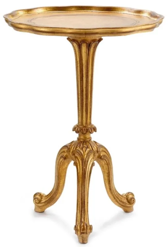 Casa Padrino tavolino barocco di lusso oro antico - Magnifico tavolo in legno massiccio a 3 gambe in stile barocco - Mobili di lusso in stile barocco - Qualità di lusso - Fatto in Italia Sonderaktion