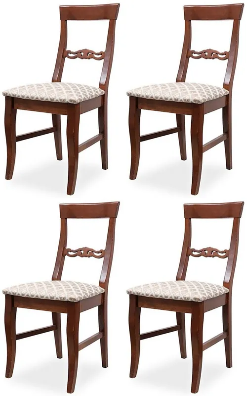 Casa Padrino set di 4 sedie per sala da pranzo Biedermeier bronzo / bianco / marrone scuro 43 x 52 x A. 96 cm - Sedie da cucina in legno massiccio - Mobili per Sala da Pranzo Biedermeier Neue Ware