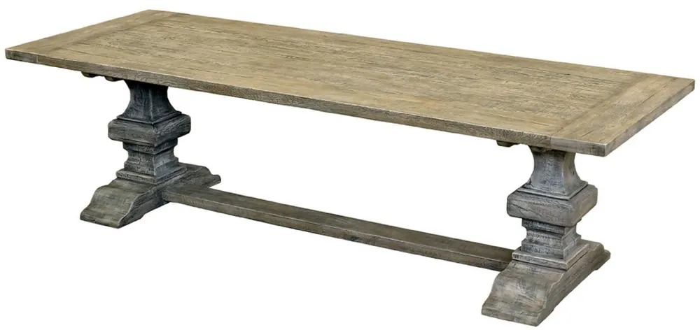 Nur Für Kurze Zeit Casa Padrino tavolo da pranzo in legno massello stile country grigio rustico - Varie Dimensioni - Tavolo da cucina in legno di quercia - Mobili sala da pranzo in legno massello stile country