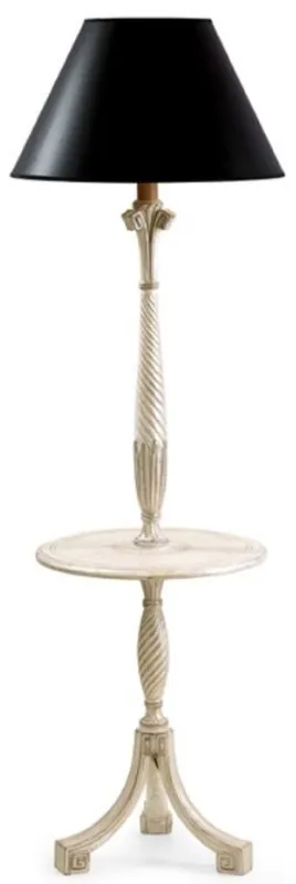 Casa Padrino lampada da terra barocco di lusso con tavolino crema antico / nero Ø 49 x A. 148 cm - Magnifica lampada da terra in stile barocco - Qualità di lusso - Fatto in Italia Sale