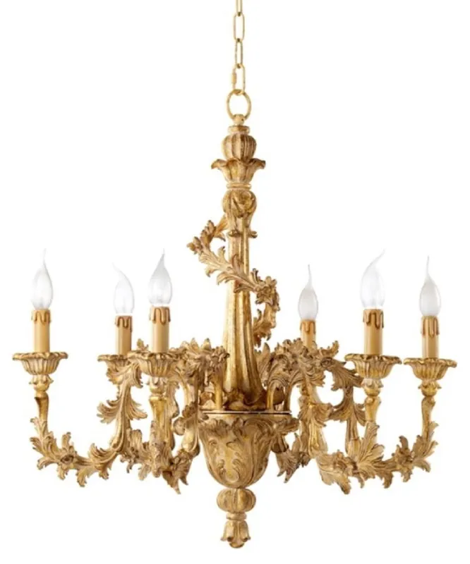 Expressversand Casa Padrino lampadario barocco di lusso naturale antico / oro antico Ø 69 x A. 72 cm - Magnifico lampadario da salotto in stile barocco - Qualità di lusso - Fatto in Italia