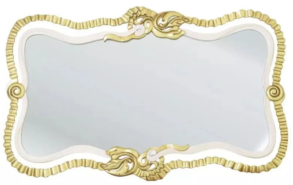 Casa Padrino specchio barocco di lusso bianco / grigio / oro antico - Magnifico specchio da parete in legno massiccio in stile barocco - Mobili di lusso in stile barocco - Nobili e magnifici Letzte Chance
