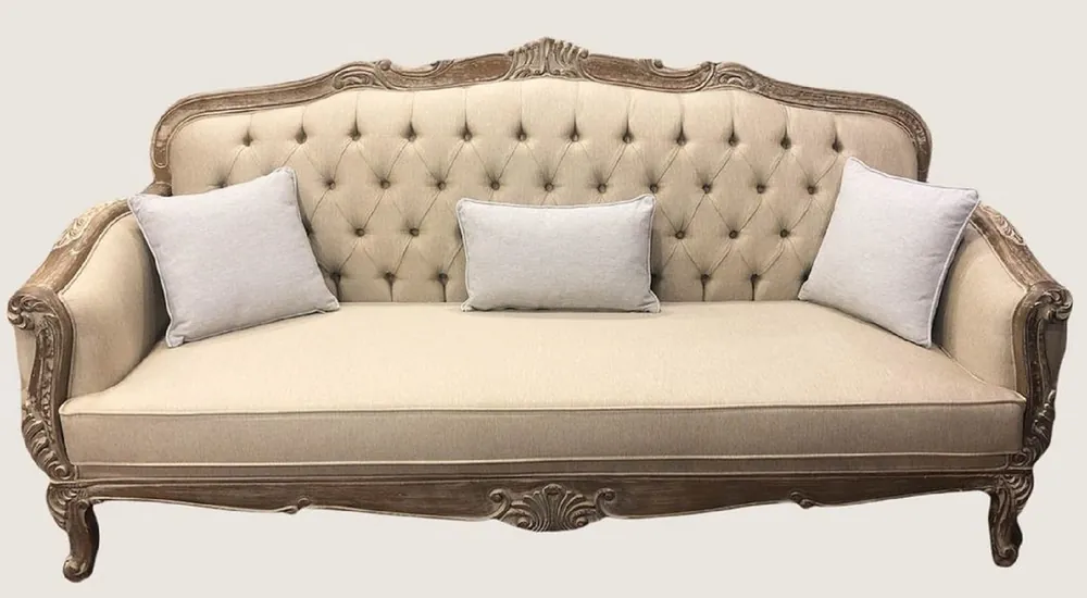 Preisreduziert Casa Padrino divano barocco di lusso beige / marrone - Magnifico divano da soggiorno - Mobili da soggiorno in stile barocco - Nobile e Magnifico