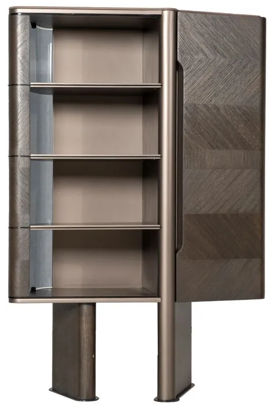 Neu Im Sortiment Casa Padrino vetrina di lusso marrone scuro / bronzo 105,95 x 48,15 x A. 170 cm - Vetrina con anta - Mobili hotel - Mobili di lusso - Collezione di lusso