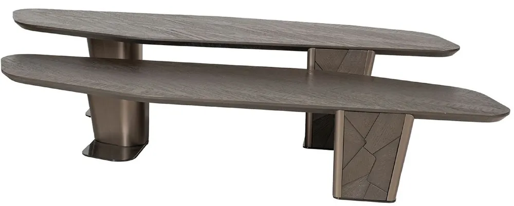 Heißes Angebot Casa Padrino set di 2 tavolo da soggiorno di lusso marrone scuro / bronzo - Tavoli da salotto di lusso - Mobili soggiorno - Mobili hotel - Mobili di lusso