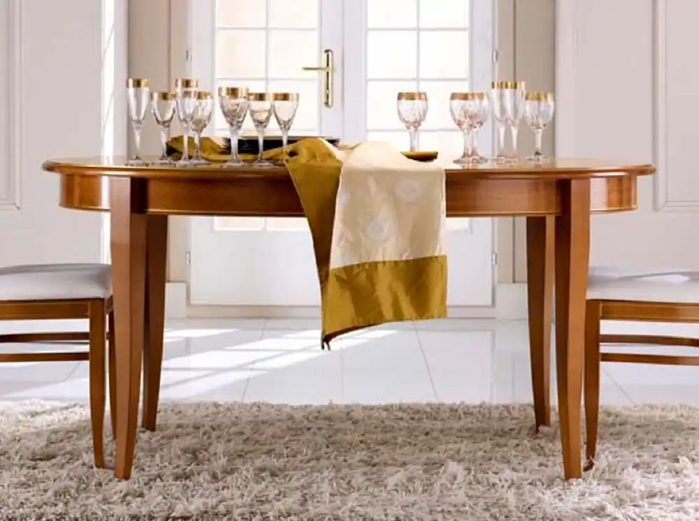 Casa Padrino tavolo da pranzo Biedermeier di lusso brown - Tavolo da pranzo ovale allungabile in legno massello - Mobili da pranzo Biedermeier - Qualità di Lusso - Fatto in Italia Preisknaller
