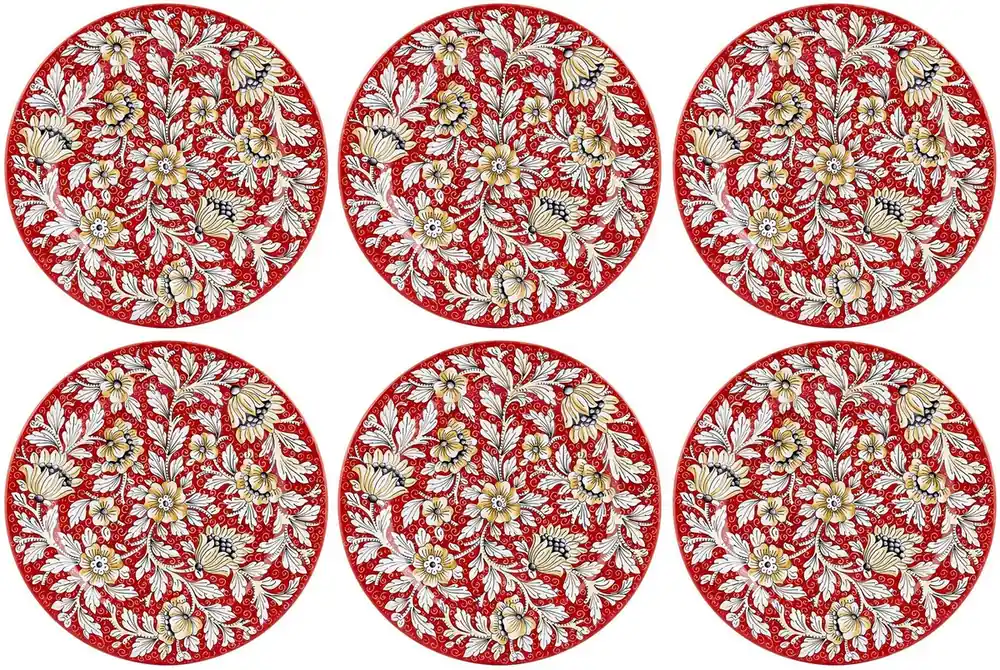 Casa Padrino set di 6 piatti di lusso in ceramica rosso Ø 32 cm - Fatto in Italia Billig
