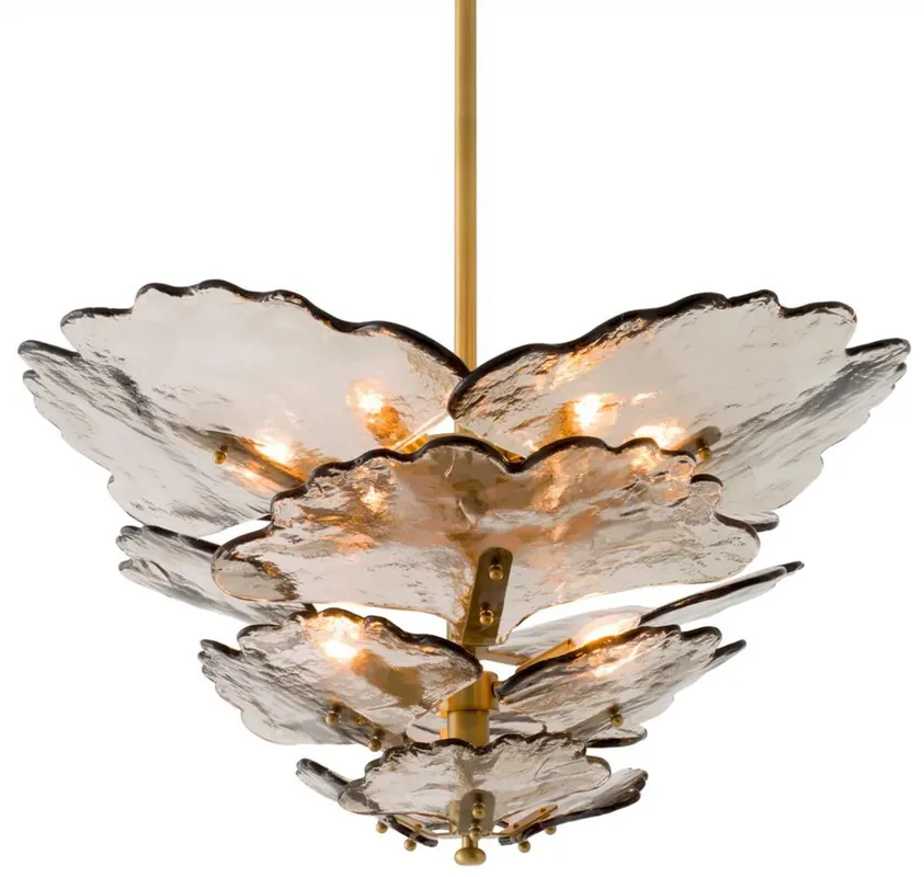 Must-Have Casa Padrino lampadario di lusso grigio / ottone antico Ø 83 cm