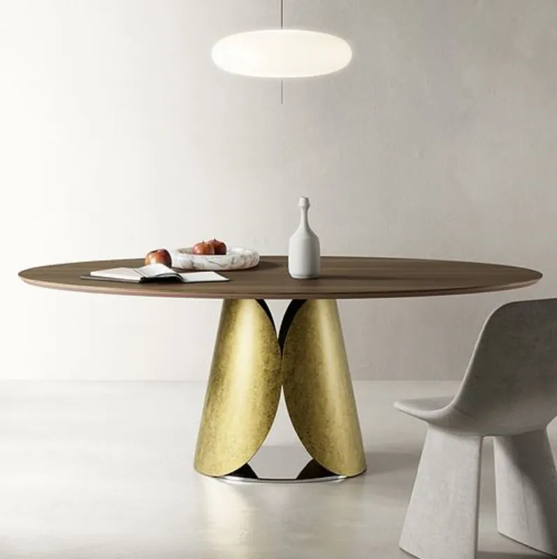 Abverkauf Casa Padrino Tavolo da Pranzo di Lusso Marrone / Oro / Argento 200 cm - Fatto in Italia