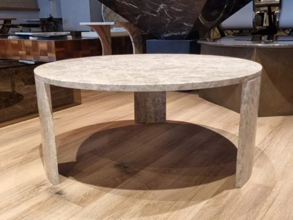 Casa Padrino Tavolo da Salotto di Lusso in Marmo Grigio Ø 85 cm Abverkauf