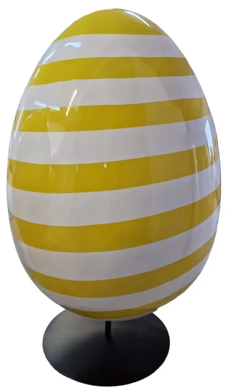 Mega-Angebot Casa Padrino Uovo di Pasqua Decorativo XXL di Lusso con Supporto Bianco / Giallo / Nero 75-95 cm