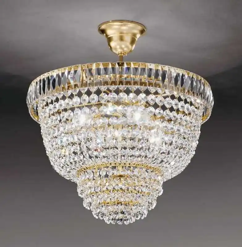 Letzte Chance Casa Padrino Lampada a Sospensione di Lusso Barocco in Cristallo Oro Ø 33 cm - Fatto in Italia