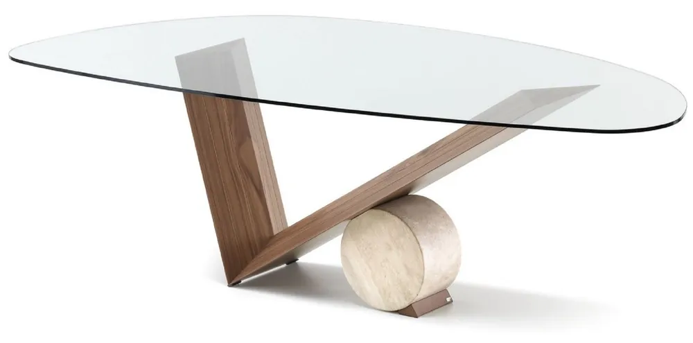 Casa Padrino Tavolo da Pranzo di Lusso con Piano in Vetro Marrone / Crema 220 cm - Fatto in Italia Direktkauf