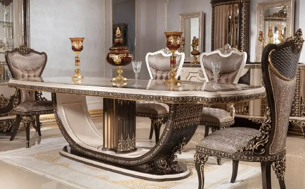 Preiswert Casa Padrino set da pranzo barocco di lusso - 1 Tavolo da pranzo da 250 cm e 6 sedie