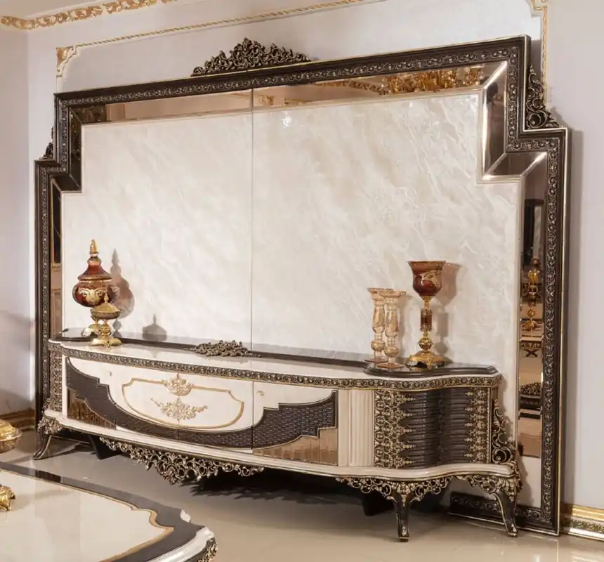 Casa Padrino armadio TV barocco di lusso crema / marrone scuro / oro Top-Angebot