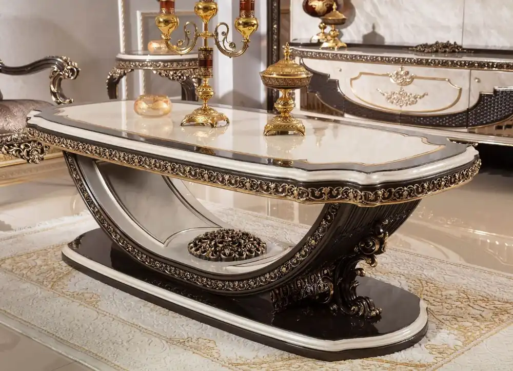 Casa Padrino tavolo da soggiorno barocco di lusso crema / marrone scuro / oro 168 cm Wochenendangebot