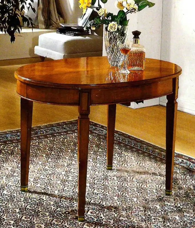 Neu Im Sortiment Casa Padrino tavolo da pranzo Biedermeier di lusso marrone / ottone - Allungabile - Fatto in Italia