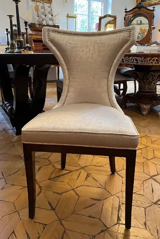 Casa Padrino sedia da pranzo Art Deco di lusso argento / marrone scuro Preisknaller