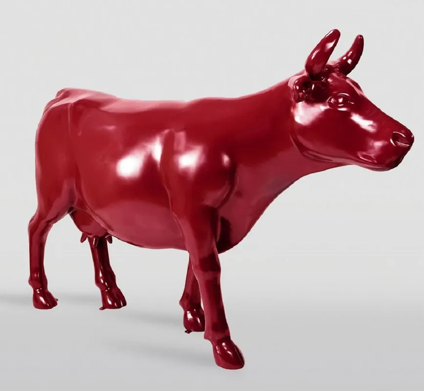 Neuheit Casa Padrino scultura decorativa XXL di lusso mucca rosso 225 cm