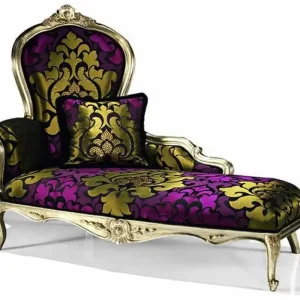 Knallerangebot Casa Padrino chaise longue barocco di lusso viola / nero / oro 156 cm - Fatto in Italia