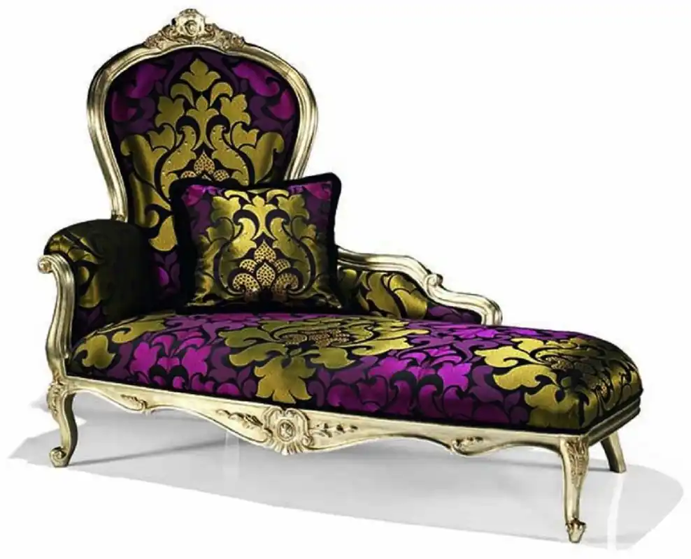 Knallerangebot Casa Padrino chaise longue barocco di lusso viola / nero / oro 156 cm - Fatto in Italia