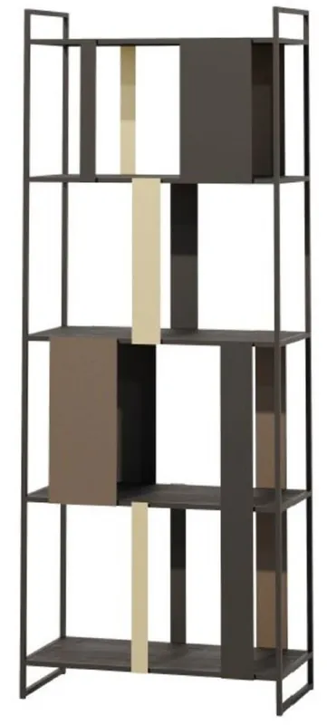 Casa Padrino cabinet mensola di lusso in metallo nero / marrone / ottone 78 cm Knallerangebot