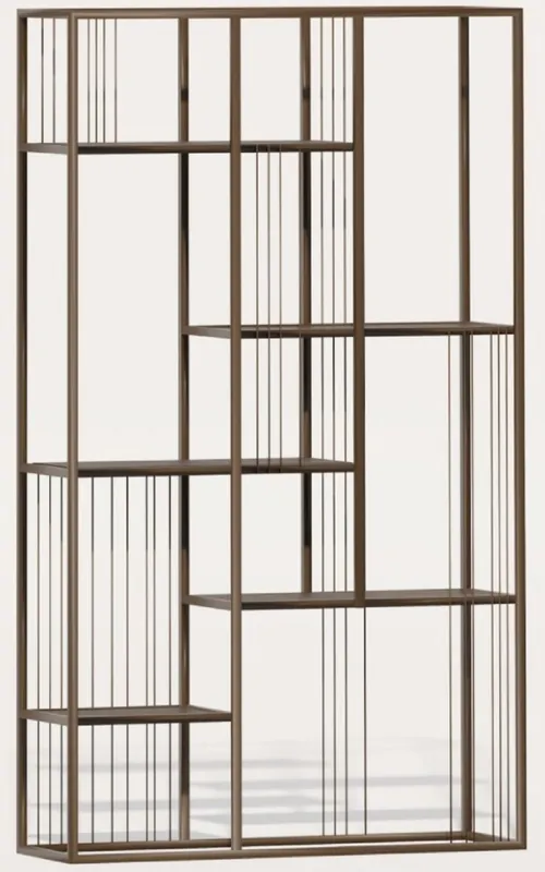Sofort Bestellen Casa Padrino cabinet mensola di lusso in metallo con ripiani in legno marrone 118 cm