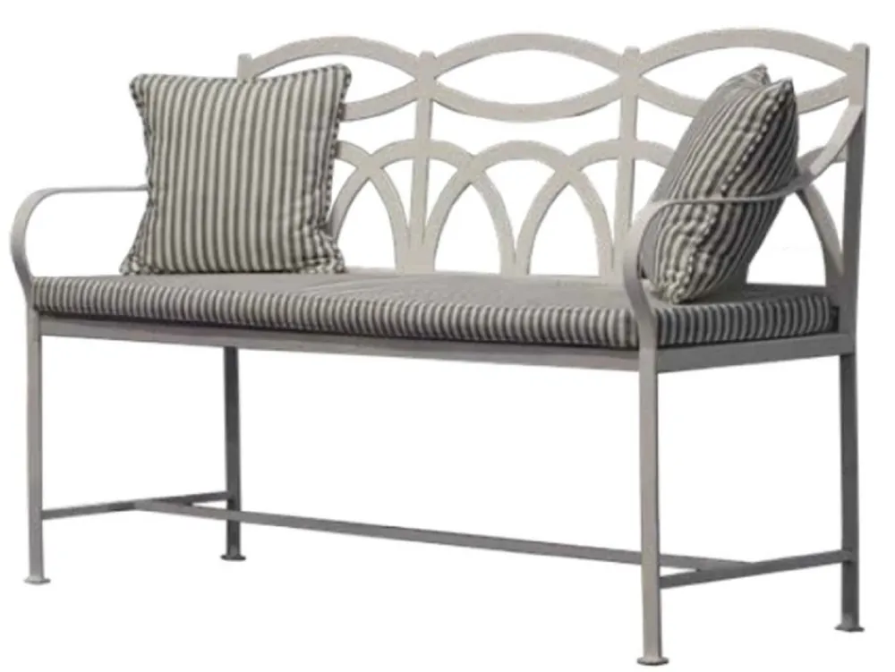 Letzte Chance Casa Padrino panca da giardino Art Nouveau di lusso in ferro battuto grigio 150 cm