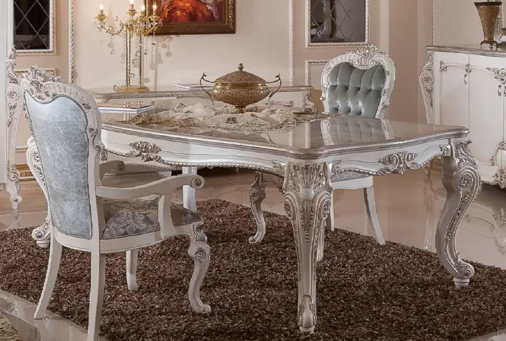 Direktkauf Casa Padrino set da pranzo barocco di lusso verde / argento / bianco