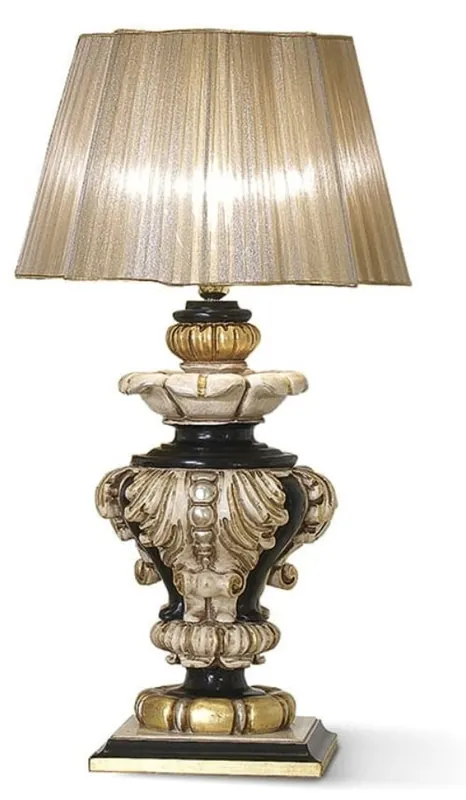 Kracherpreis Casa Padrino lampada da tavolo barocco di lusso avorio / nero / oro A. 74 cm - Fatto in Italia