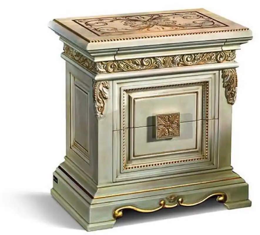 Casa Padrino comodino barocco di lusso con 2 cassetti avorio / oro - Fatto in Italia Online Kaufen