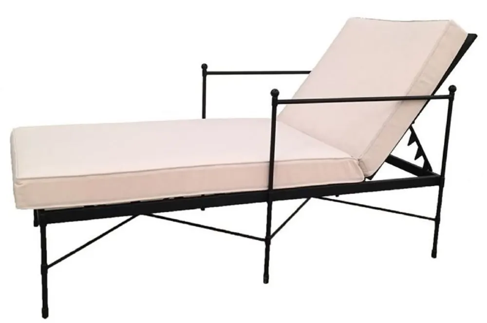 Casa Padrino lettino da giardino Art Nouveau di lusso nero / bianco 190 cm Direktkauf