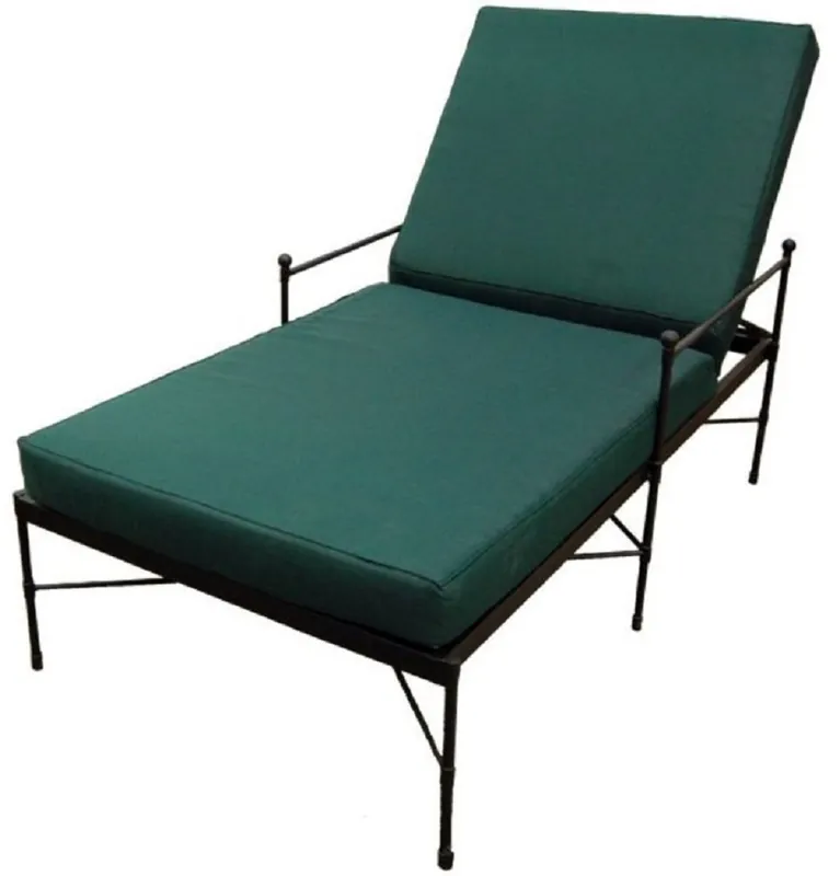 Sichere Zahlung Casa Padrino lettino da giardino Art Nouveau di lusso nero / verde 190 cm