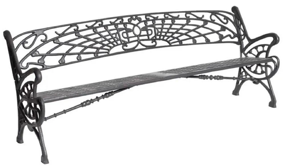 Casa Padrino panca da giardino Art Nouveau in ghisa grigio 205 cm Aktuell